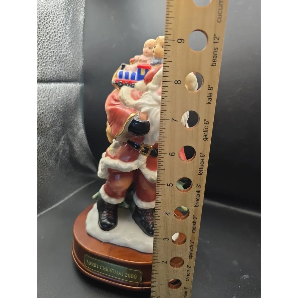 Vintage Porcelain Santa Music Box Works Christmas Decor Seasonal 2000